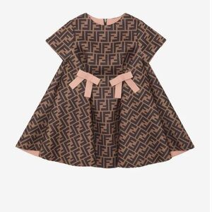 Fendi Brown and Pink Patterned Dress